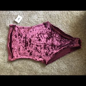 Urban Outfitters wine crushed velvet bodysuit